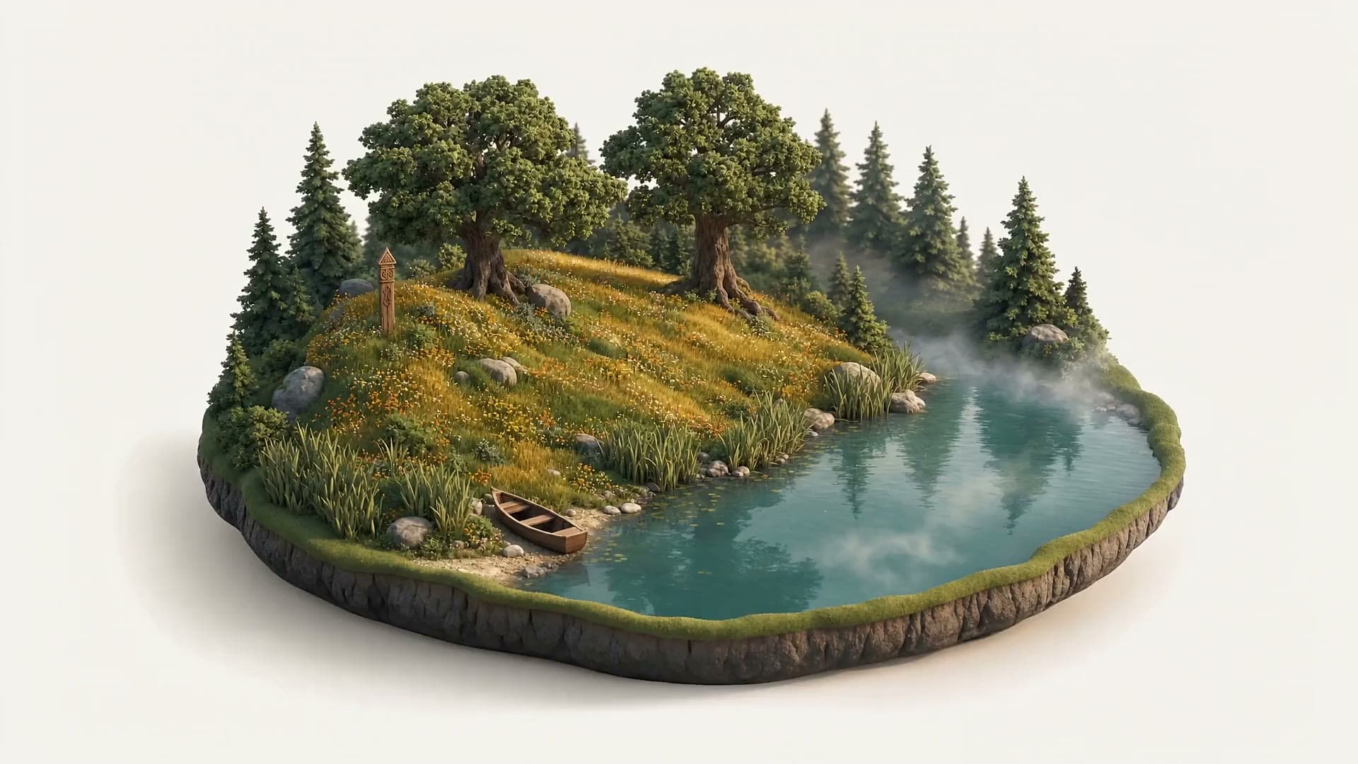 Diorama kaszubskiej działki nad jeziorem